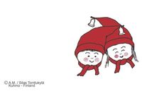 Gift card (folded) with Elves