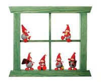 Tonttu-Fenster, groß, grün mit Licht